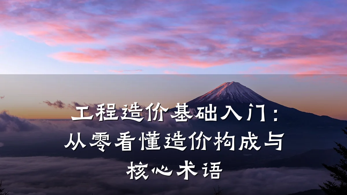 工程造价基础入门:从零看懂造价构成与核心术语
