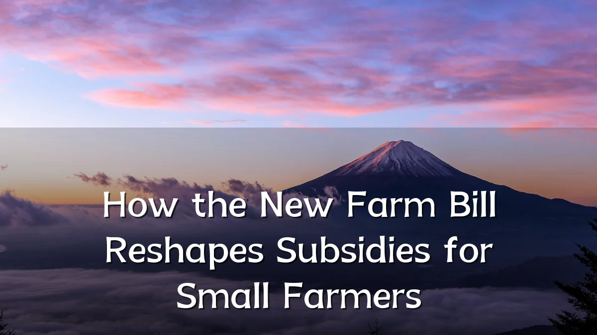 How the New Farm Bill Reshapes Subsidies for Small Farmers