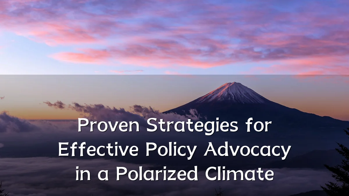 Proven Strategies for Effective Policy Advocacy in a Polarized Climate